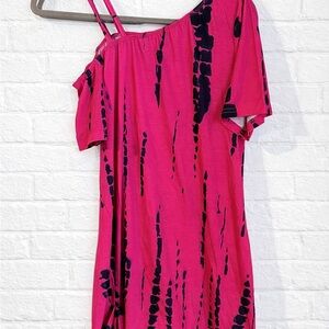 SHEIN Vibrant Pink Dress with Black Accents